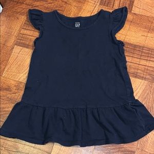 Gap Navy Flutter Sleeve Peplum Top